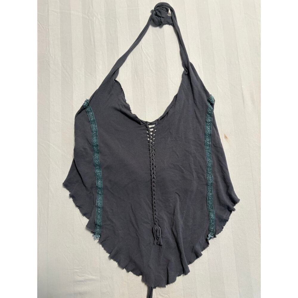 Boho Fairy Raw Hem Halter Top Festival Fairy Grunge Mori Girl